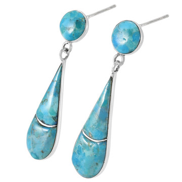 Turquoise Earrings Sterling Silver E1489-C75