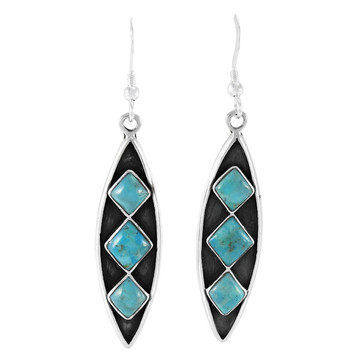 Turquoise Earrings Sterling Silver E1491-C75