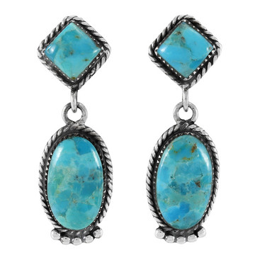 Turquoise Earrings Sterling Silver E1492-C75