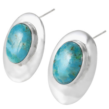 Turquoise Earrings Sterling Silver E1493-C75