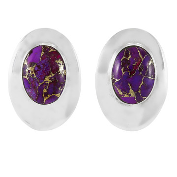 Purple Turquoise Earrings Sterling Silver E1493-C77