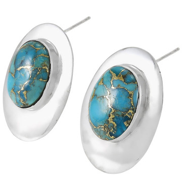 Matrix Turquoise Earrings Sterling Silver E1493-C84