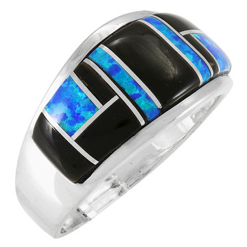 Multi Gem Ring Sterling Silver R2629-C27 (Unisex, Sizes 6-13)