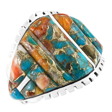 Spiny Turquoise Ring Sterling Silver R2630-SM-C89