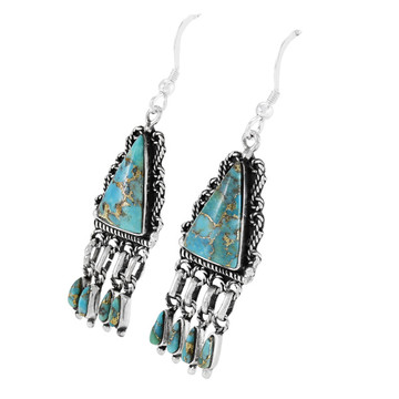 Matrix Turquoise Drop Earrings Sterling Silver E1494-C84