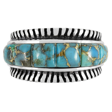 Matrix Turquoise Ring Sterling Silver R2267-C84 (Unisex, Sizes 6-13)