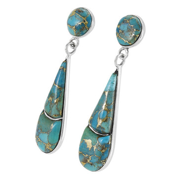Matrix Turquoise Earrings Sterling Silver E1489-C84