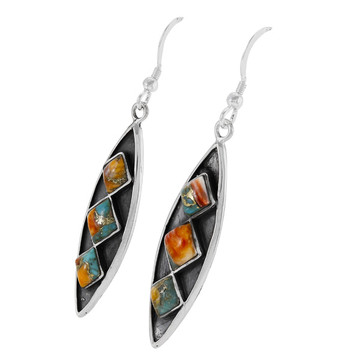 Spiny Turquoise Earrings Sterling Silver E1491-C89