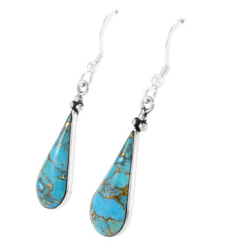 Matrix Turquoise Earrings Sterling Silver E1496-C84