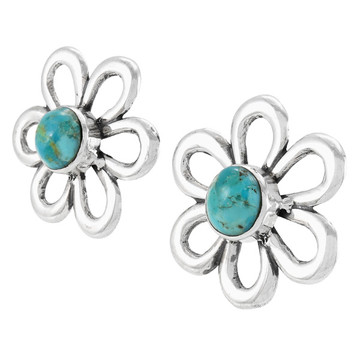 Turquoise Earrings Sterling Silver E1497-C75