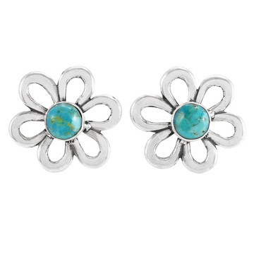 Turquoise Earrings Sterling Silver E1497-C75