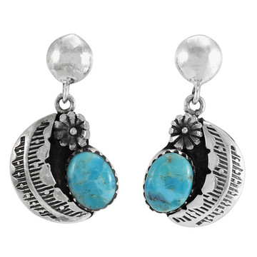 Turquoise Earrings Sterling Silver E1498-C75