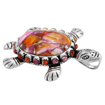 Plum Spiny Turtle Pendant Sterling Silver P3342-C92