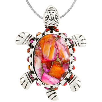 Plum Spiny Turtle Pendant Sterling Silver P3342-C92