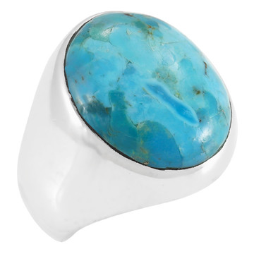 Men's Turquoise Ring Sterling Silver R2639-C75 (Sizes 9-13)