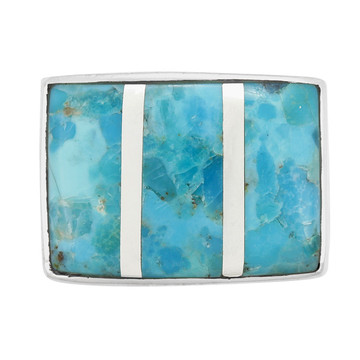 Men's Turquoise Ring Sterling Silver R2641-C05 (Sizes 9-13)