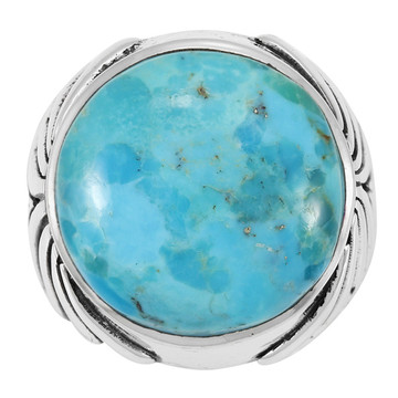 Men's Turquoise Ring Sterling Silver R2628-C75 (Sizes 9-13)