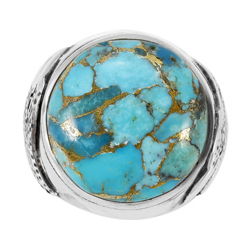 Men's Eagle Matrix Turquoise Ring Sterling Silver R2625-C84 (Sizes 9-13)