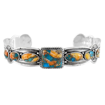 Spiny Turquoise Bracelet Sterling Silver B5628-C89