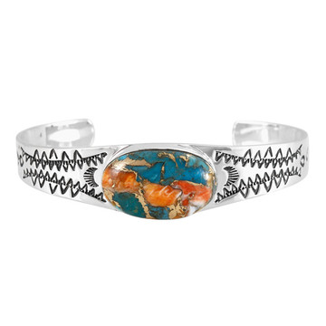 Spiny Turquoise Bracelet Sterling Silver B5630-C89