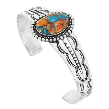 Spiny Turquoise Bracelet Sterling Silver B5633-C89