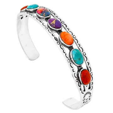 Multi Gemstone Bracelet Sterling Silver B5632-C71