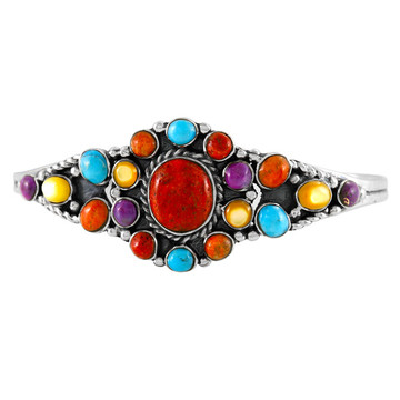 Multi Gemstone Bracelet Sterling Silver B5484-C71