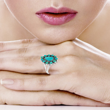 Turquoise Ring Sterling Silver R2255-C75