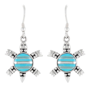 Turtle Turquoise Earrings Sterling Silver E1149-C05