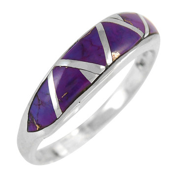 Sterling Silver Stackable Ring Purple Turquoise R2052-C07