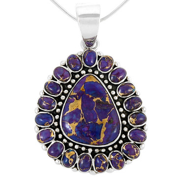 Sterling Silver Pendant Purple Turquoise P3137-LG-C77