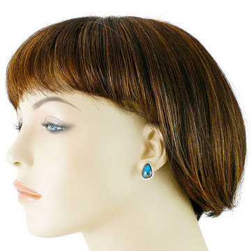 Sterling Silver Earrings Matrix Turquoise E1213-C84