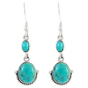 Sterling Silver Earrings Turquoise E1218-C75