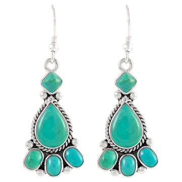 Sterling Silver Earrings Turquoise E1215-C75