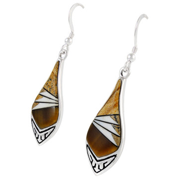 Sterling Silver Earrings Tiger Eye E1231-C32