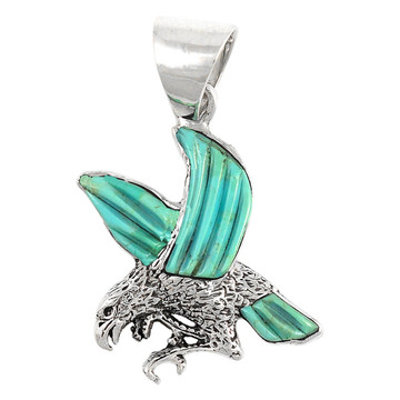Sterling Silver Eagle Pendant Turquoise P3184-C55