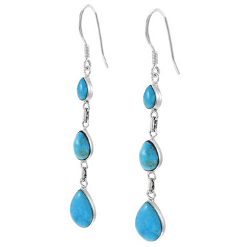 Sterling Silver Chandelier Earrings Turquoise E1241-C75