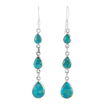 Sterling Silver Chandelier Earrings Turquoise E1241-C75