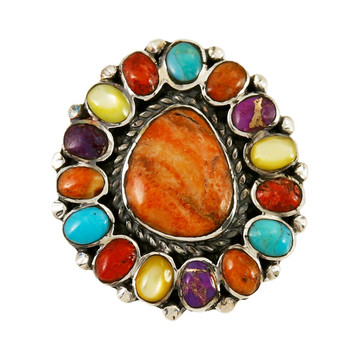 Multi Gemstone Ring Sterling Silver R2407-C71