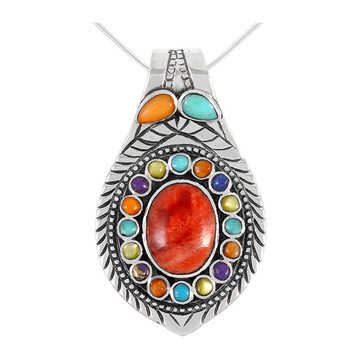 Sterling Silver Pendant Multi Gemstone P3187-C71