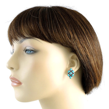 Sterling Silver Earrings Turquoise E1242-C75