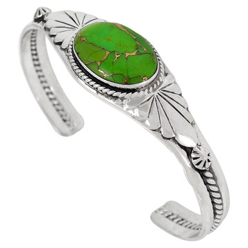 Green Turquoise Bracelet Sterling Silver B5563-C76