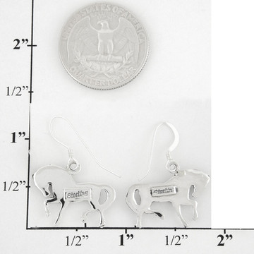 Sterling Silver Horse Earrings Multi Gemstones E1252-C2