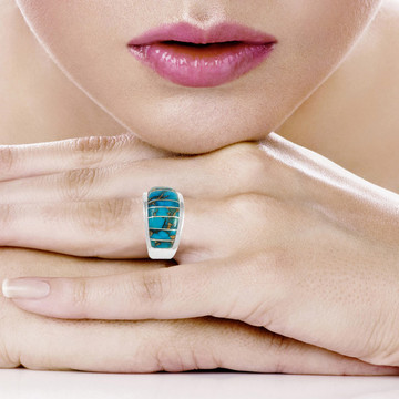 Matrix Turquoise Ring Sterling Silver R2249-C84