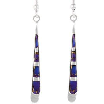 Sterling Silver Earrings Purple Turquoise E1248-C07