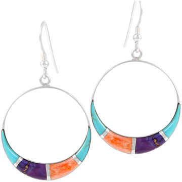 Sterling Silver Earrings Multi Gemstone E1260-C01