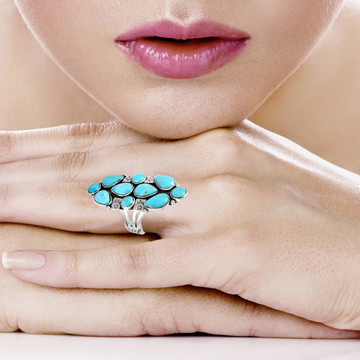 Turquoise Ring Sterling Silver R2428-C75