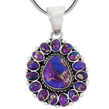 Sterling Silver Pendant Purple Turquoise P3137-SM-C77