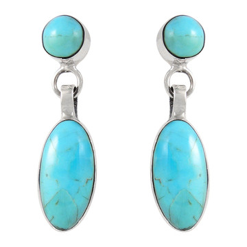 Sterling Silver Earrings Turquoise E1080-C75