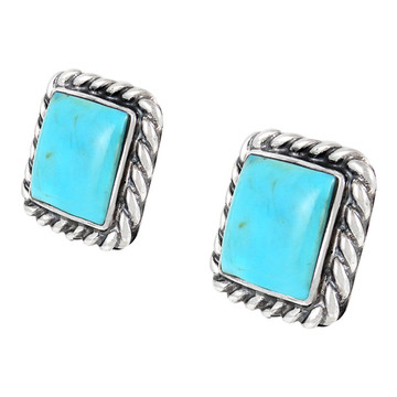 Sterling Silver Earrings Turquoise E1263-C75